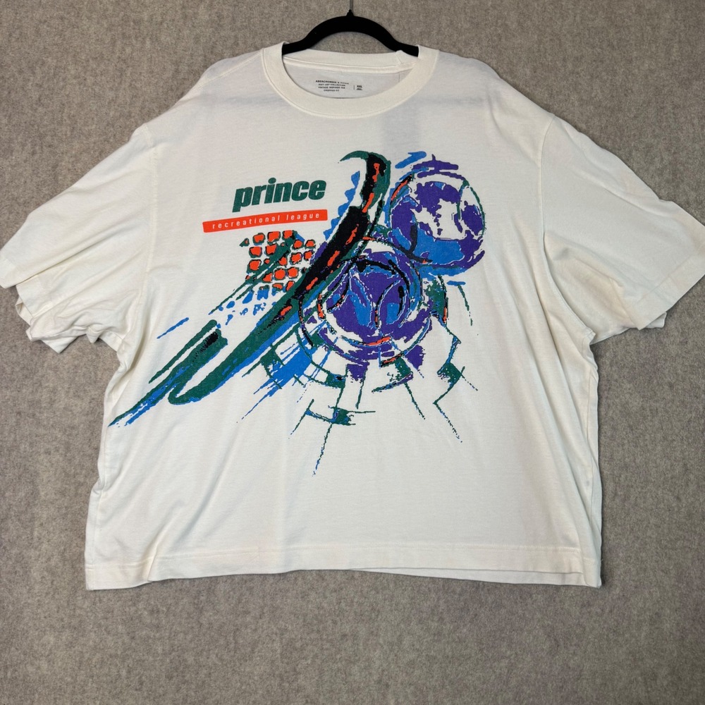 Prince x Abercrombie & Fitch Graphic Tee Mens XXL Cropped Fit Vintage Style